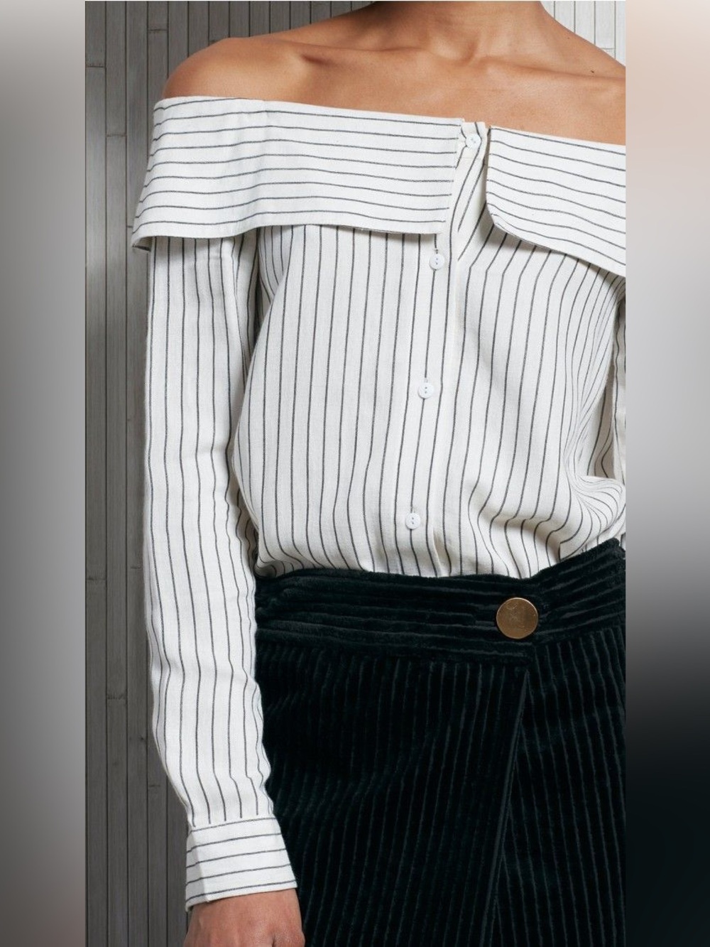 Tibi Frederic Striped Off-Shoulder Tunic – Size 4 – Excellent Condition ✨